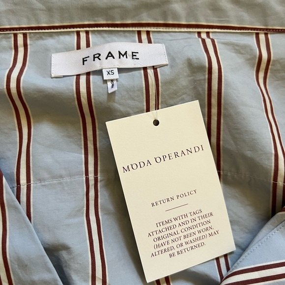 FRAME Cinched Poplin Long sleeve Striped - Picture 6 of 10